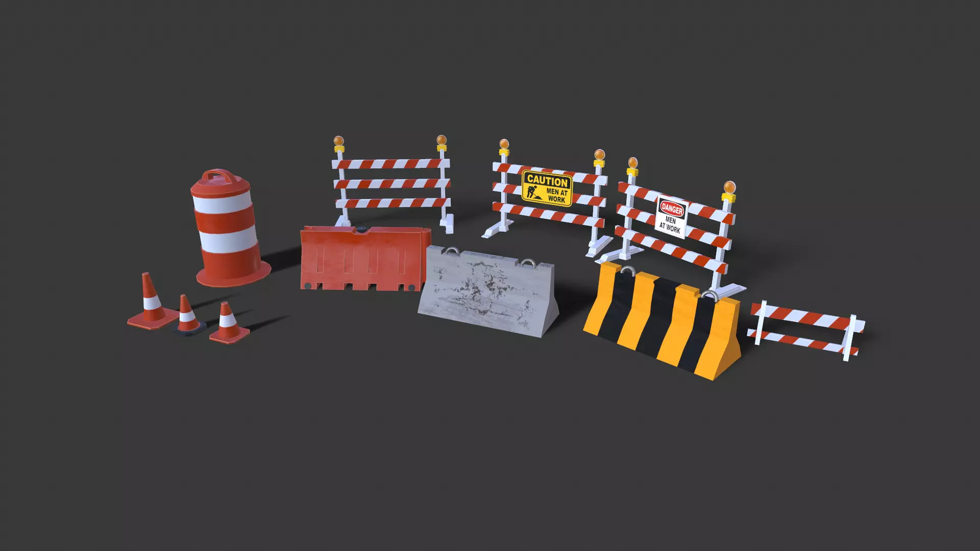 Street Props BARRICADES 3D model_0