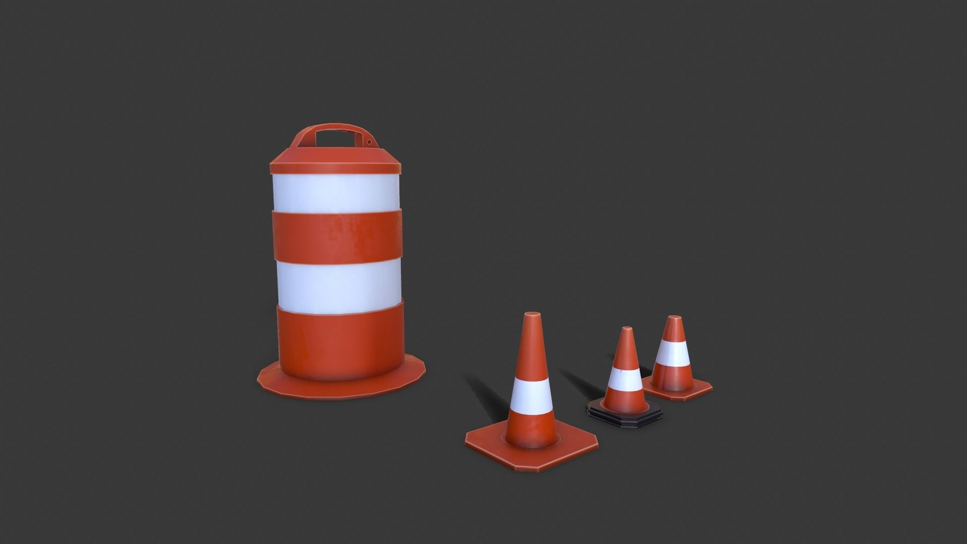Street Props BARRICADES 3D model_7