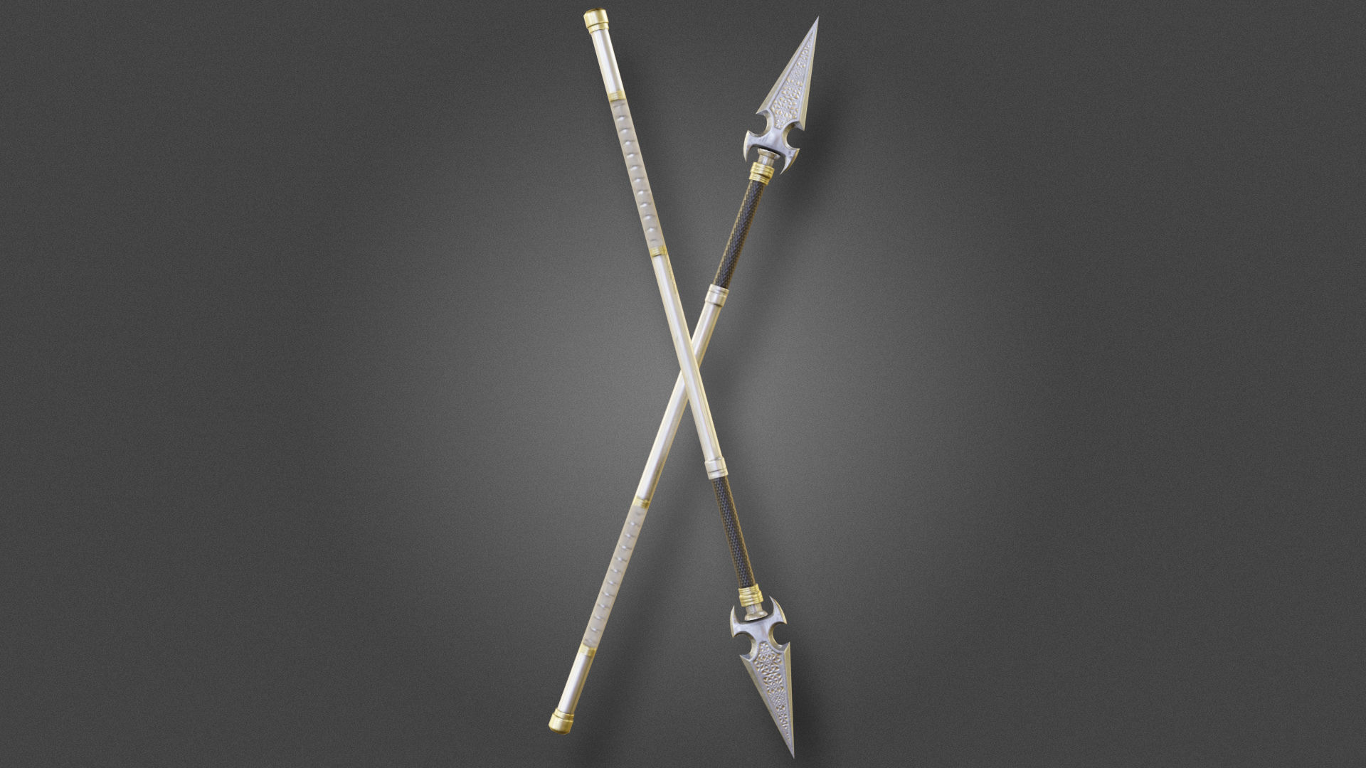 Ornate spear Free low-poly 3D model_1