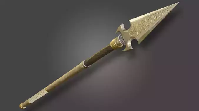 Ornate spear Free low-poly 3D model Ornate spear Free low-poly 3D model