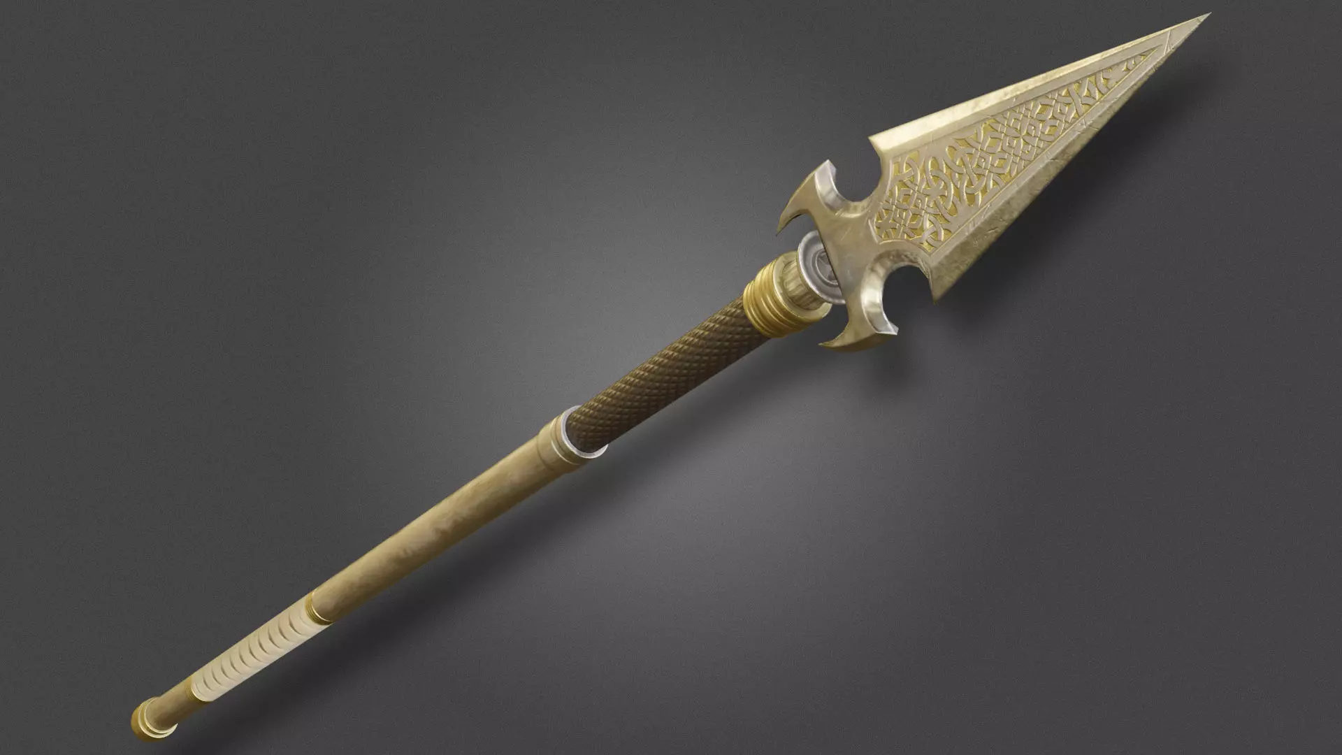 Ornate spear Free low-poly 3D model_0