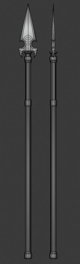 Ornate spear Free low-poly 3D model_3