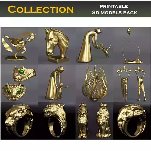 Collection models of decorative figurines of shapes  3d model 3D print model