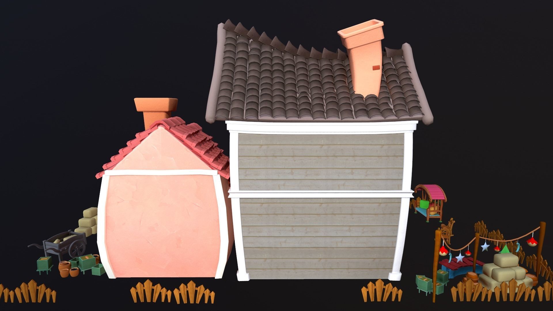 Asset - Cartoons - Background - House 3D model_6