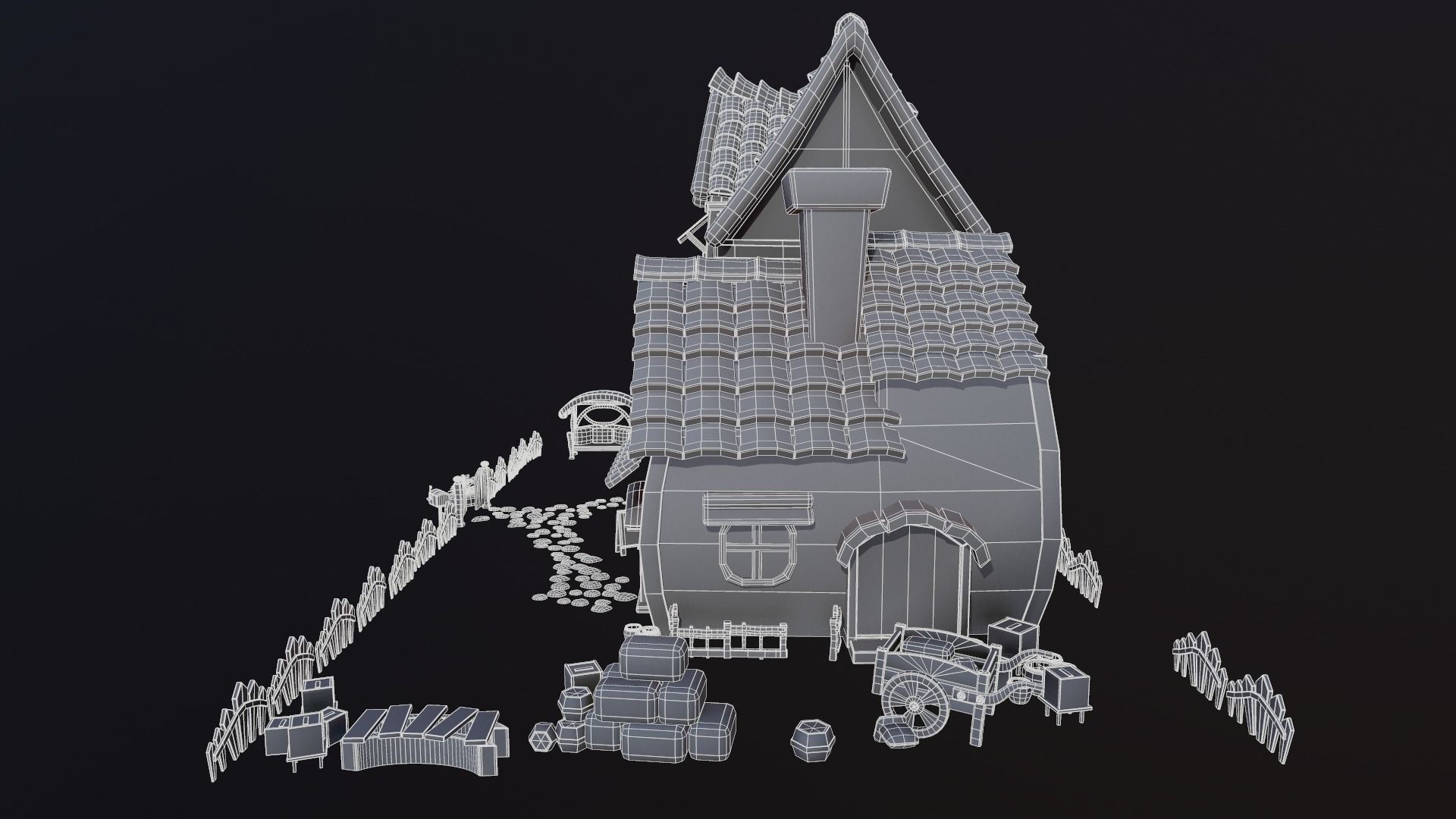 Asset - Cartoons - Background - House 3D model_15