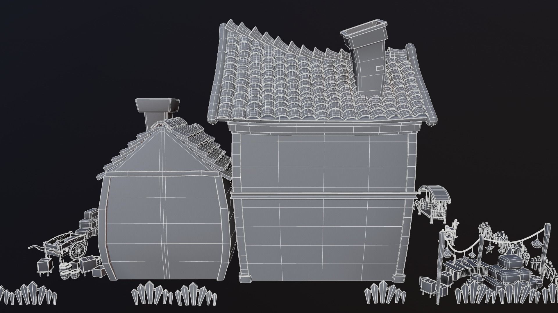 Asset - Cartoons - Background - House 3D model_13