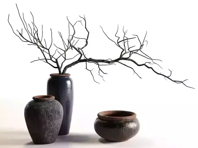 Branches in Vases Free 3D model