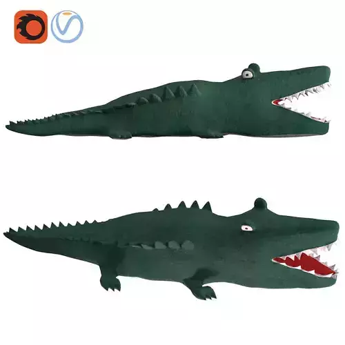 Stuffed toy Crocodile Reptile Animal plush for kid 3D model