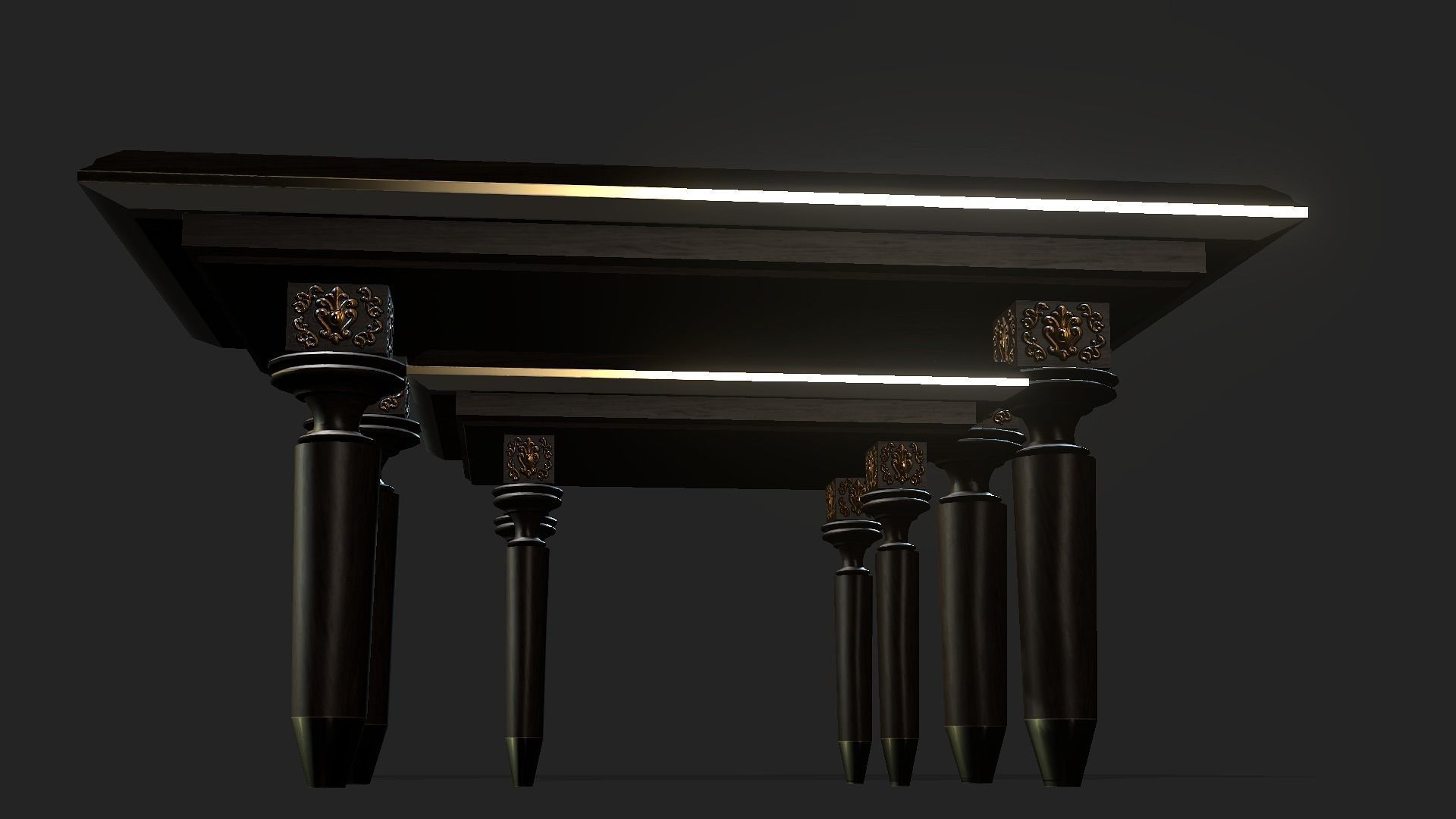 Gaming Props - Dinning Table Set Low-poly 3D model_5