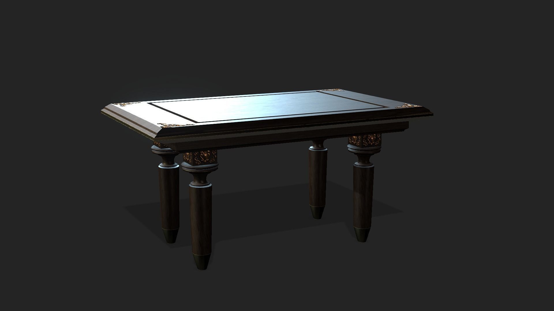 Gaming Props - Dinning Table Set Low-poly 3D model_8