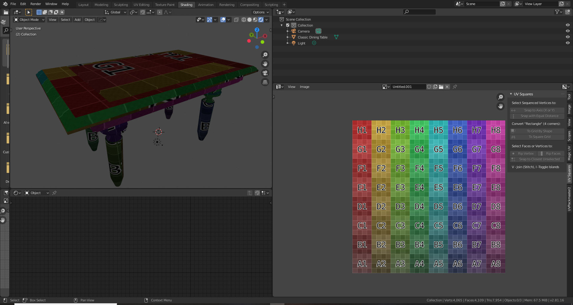 Gaming Props - Dinning Table Set Low-poly 3D model_1