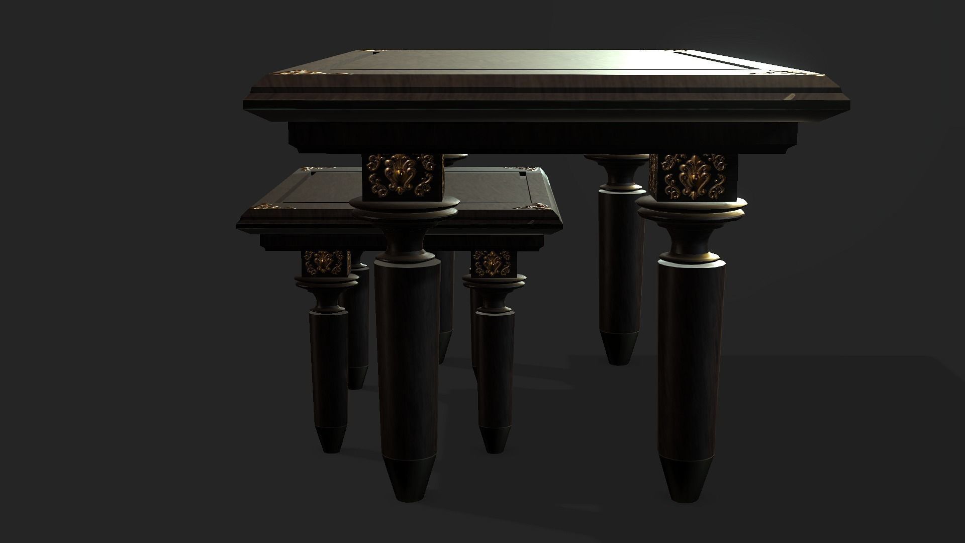 Gaming Props - Dinning Table Set Low-poly 3D model_6