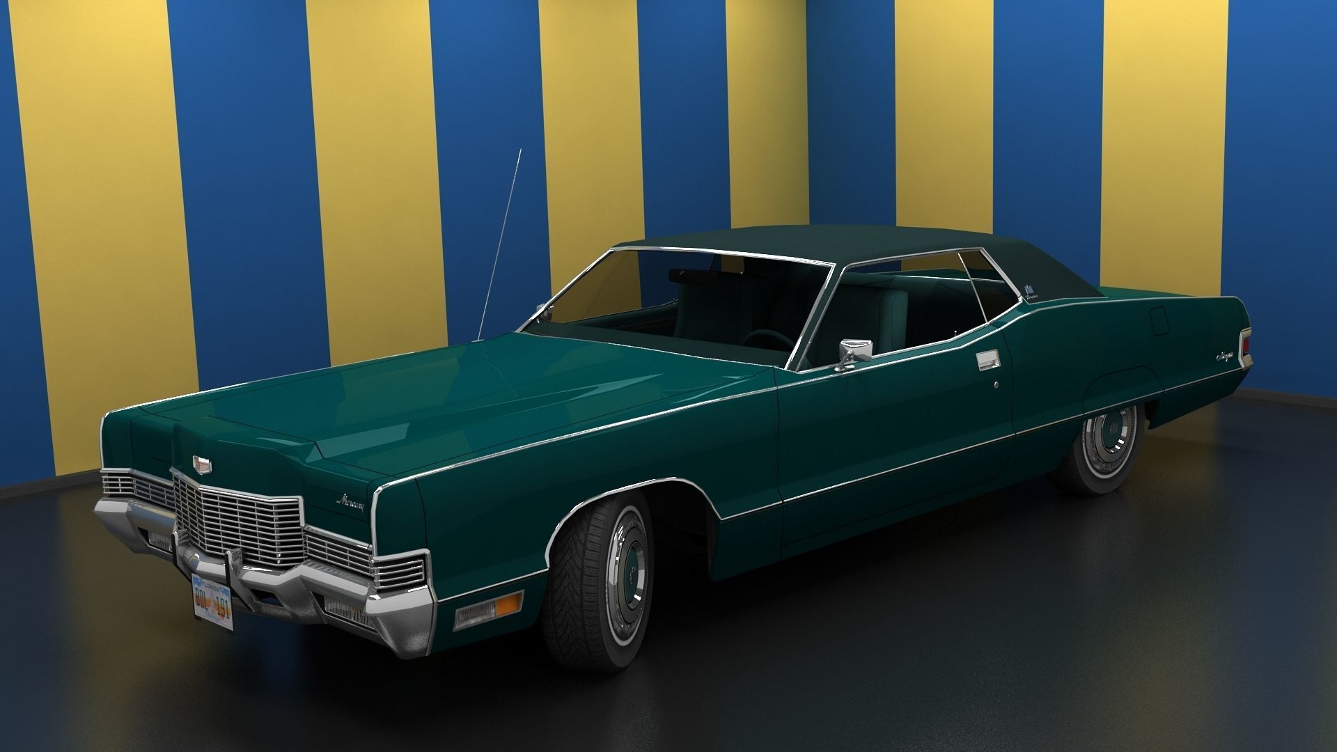 Car showroom Low-poly 3D model_1