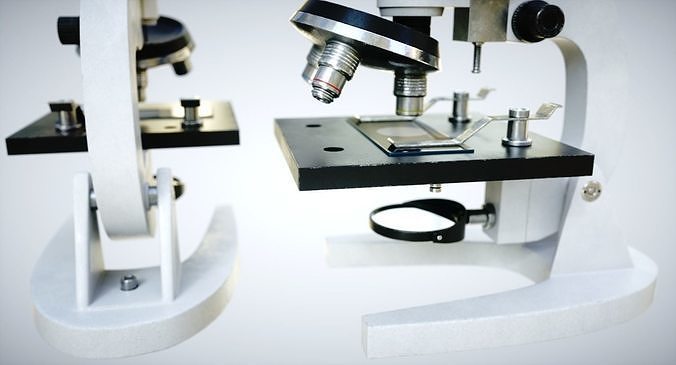 Microscope two microscopes 3D model