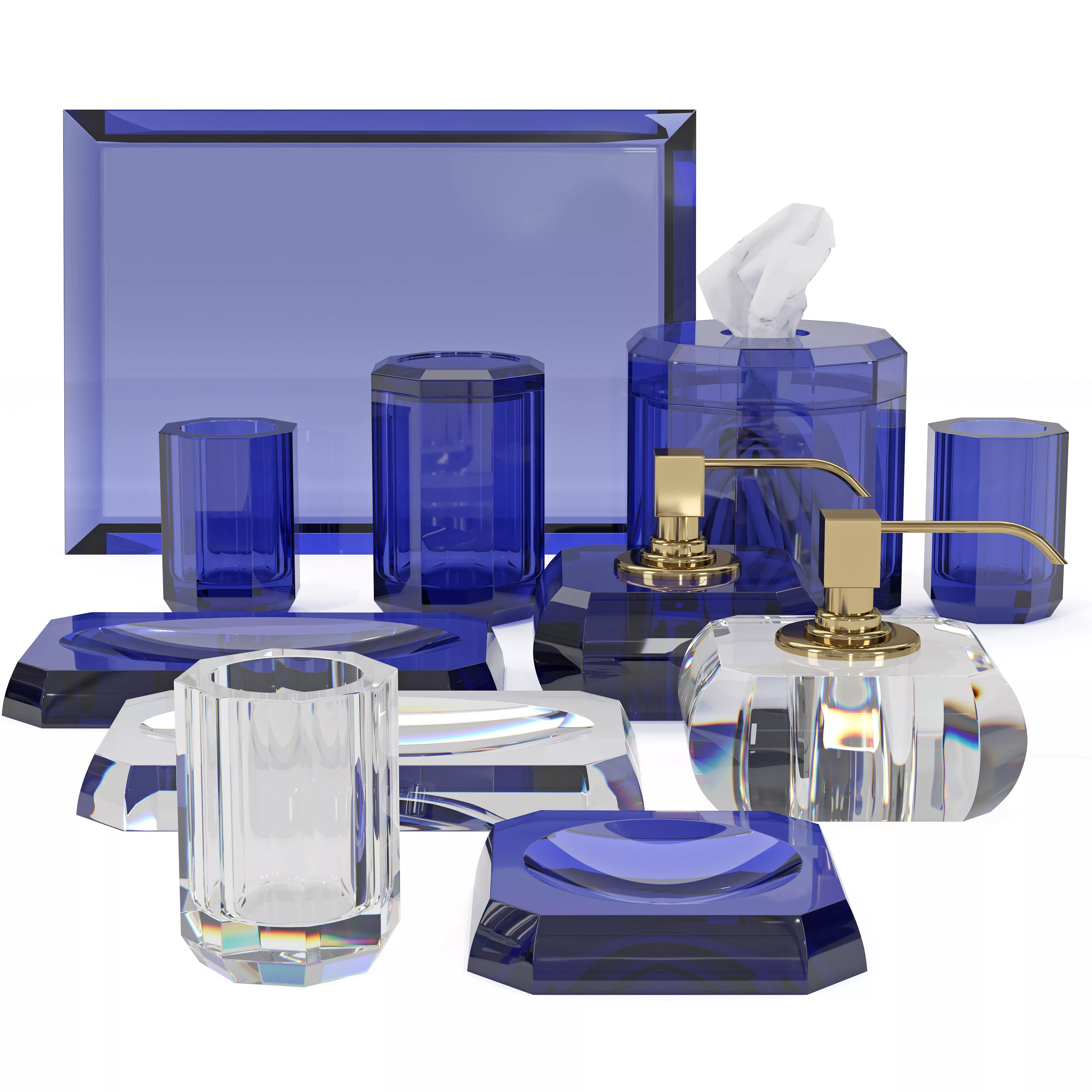 Bathroom Accessories Decor Walther KRISTALL Collection 3D model