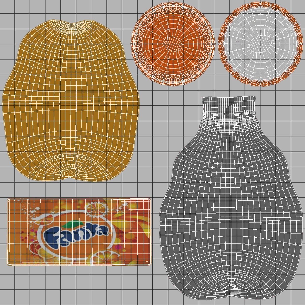 Cans and Bottles Pack Low-poly 3D model_14