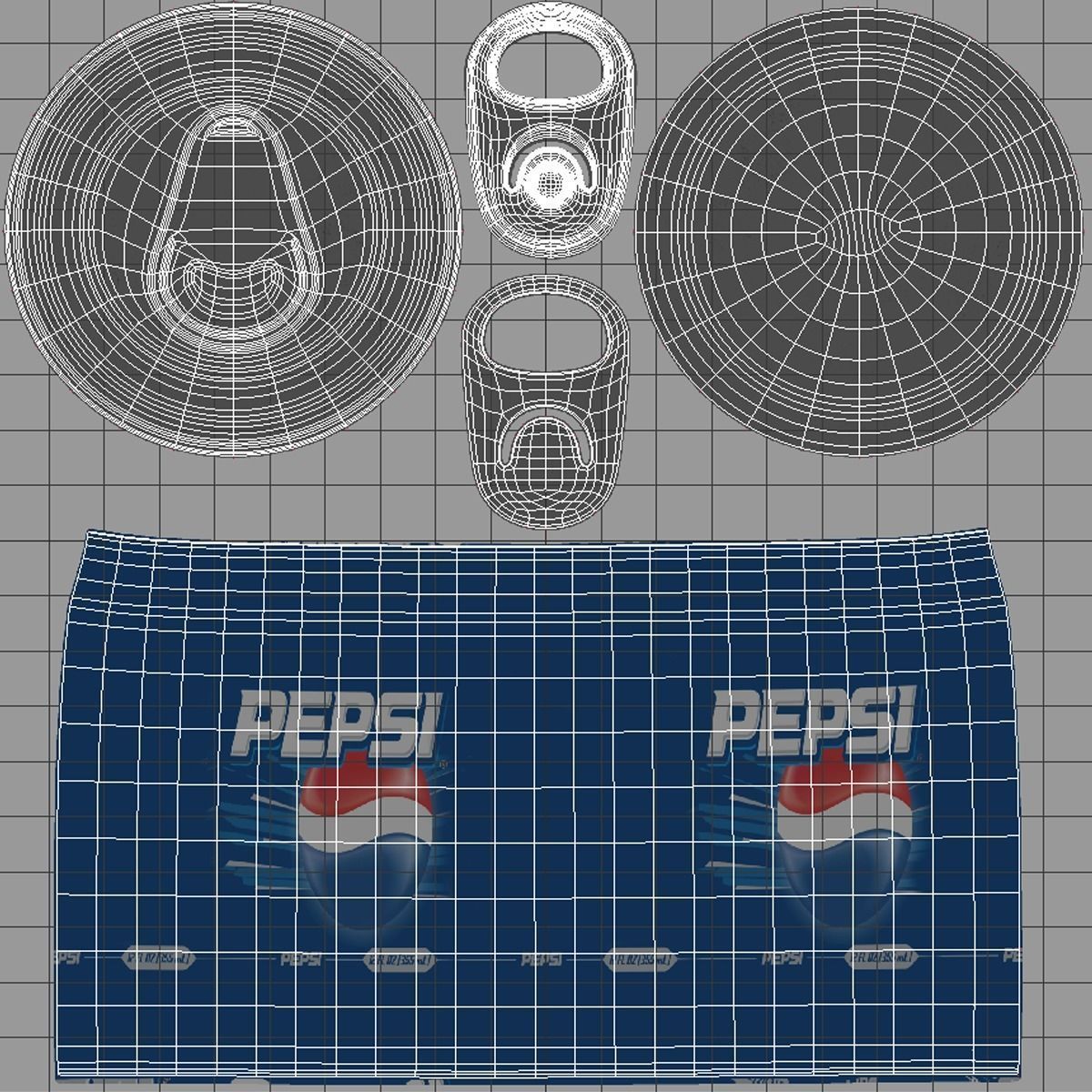 Cans and Bottles Pack Low-poly 3D model_16