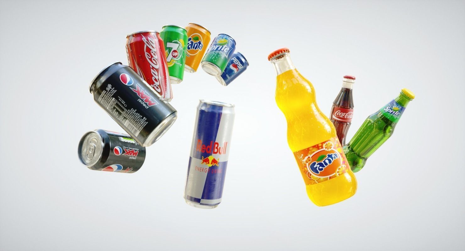 Cans and Bottles Pack Low-poly 3D model_4