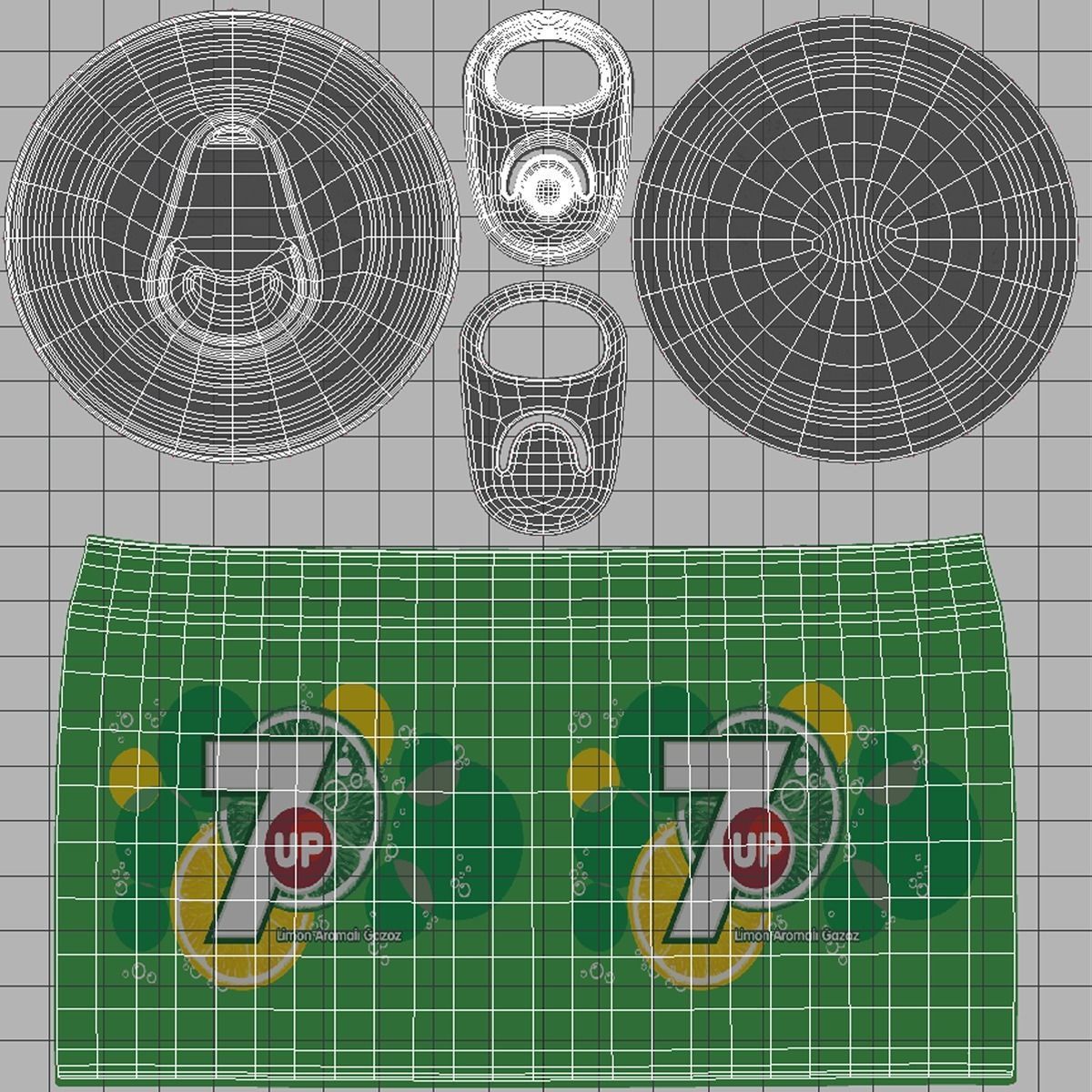 Cans and Bottles Pack Low-poly 3D model_12