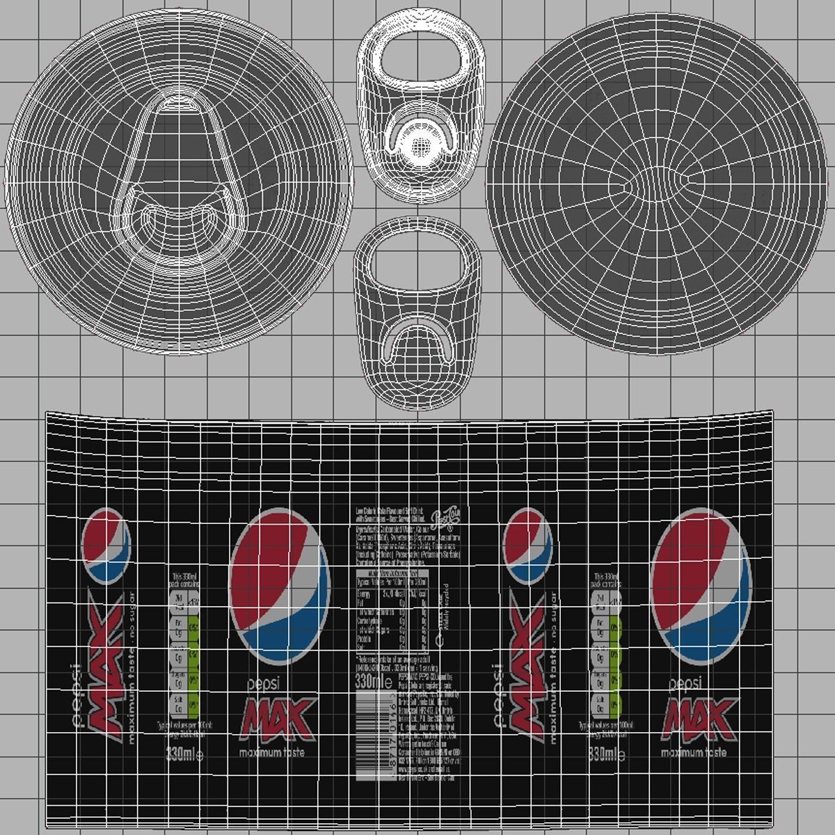 Cans and Bottles Pack Low-poly 3D model_17