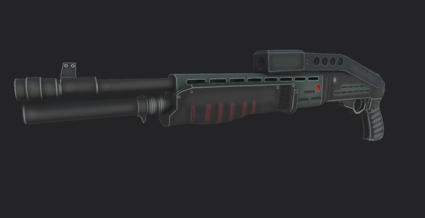 LowPoly Spas gun Low-poly 3D model_6