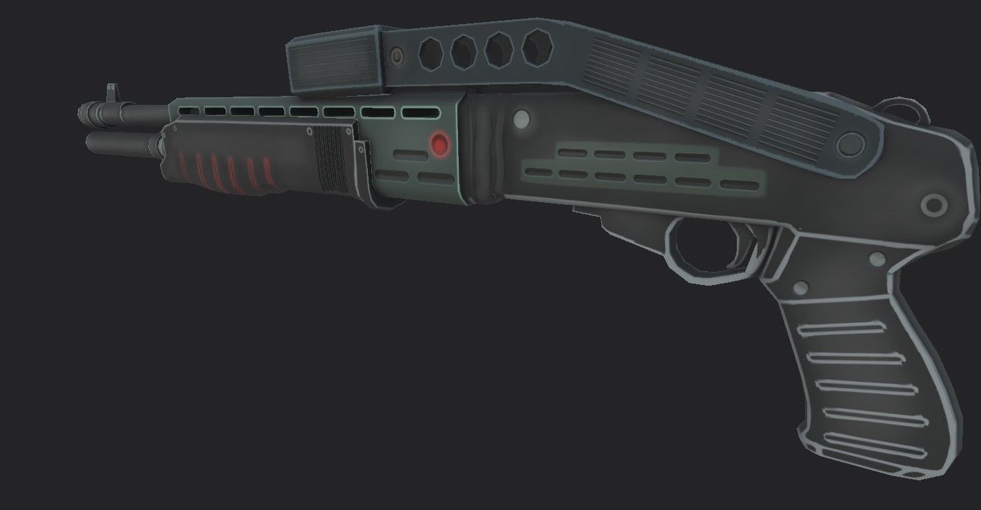 LowPoly Spas gun Low-poly 3D model_4