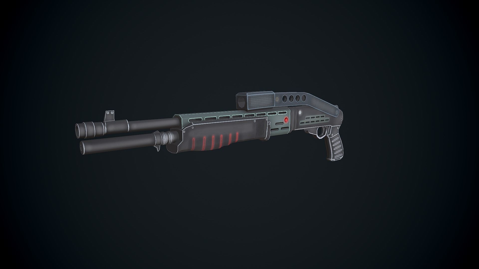 LowPoly Spas gun Low-poly 3D model_1