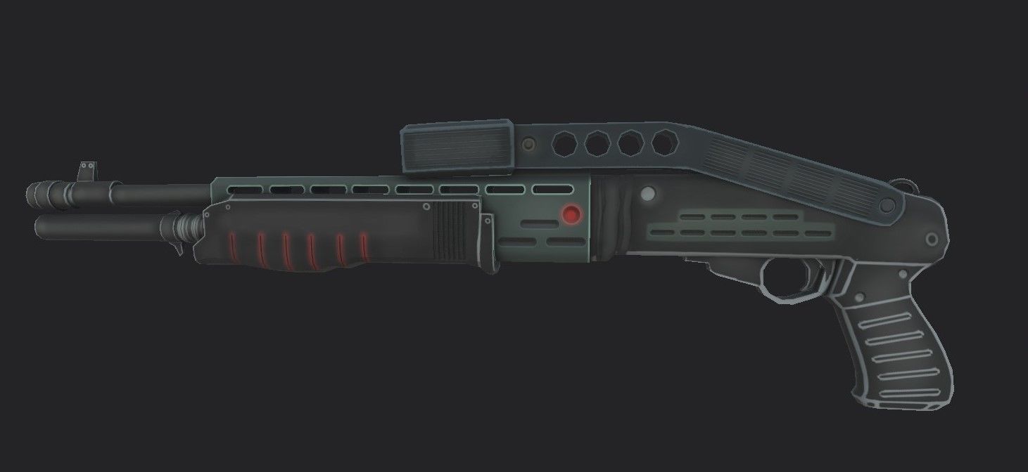LowPoly Spas gun Low-poly 3D model_5