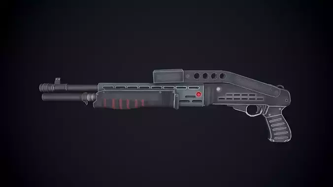 LowPoly Spas gun Low-poly 3D model