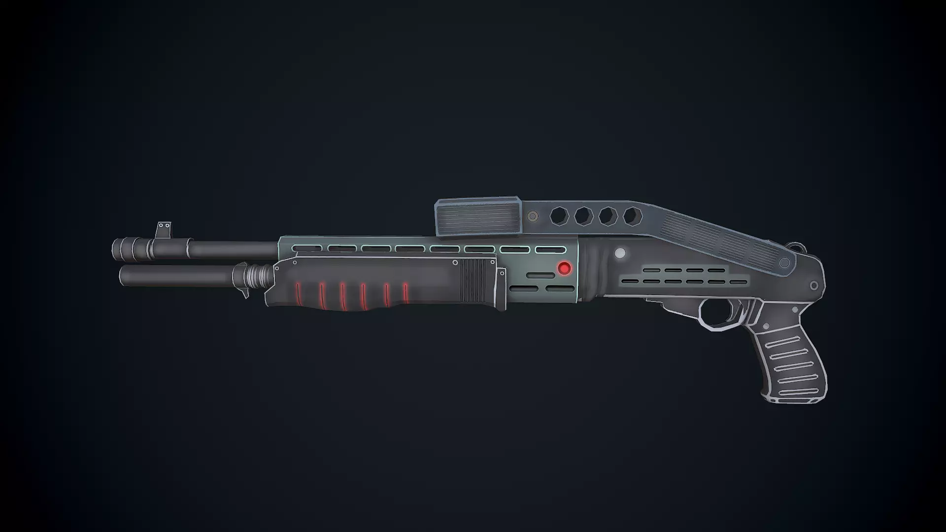 LowPoly Spas gun Low-poly 3D model_0