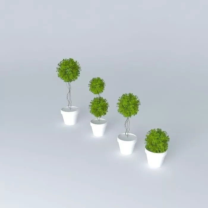 beaker 1 three trees pots Free 3D model