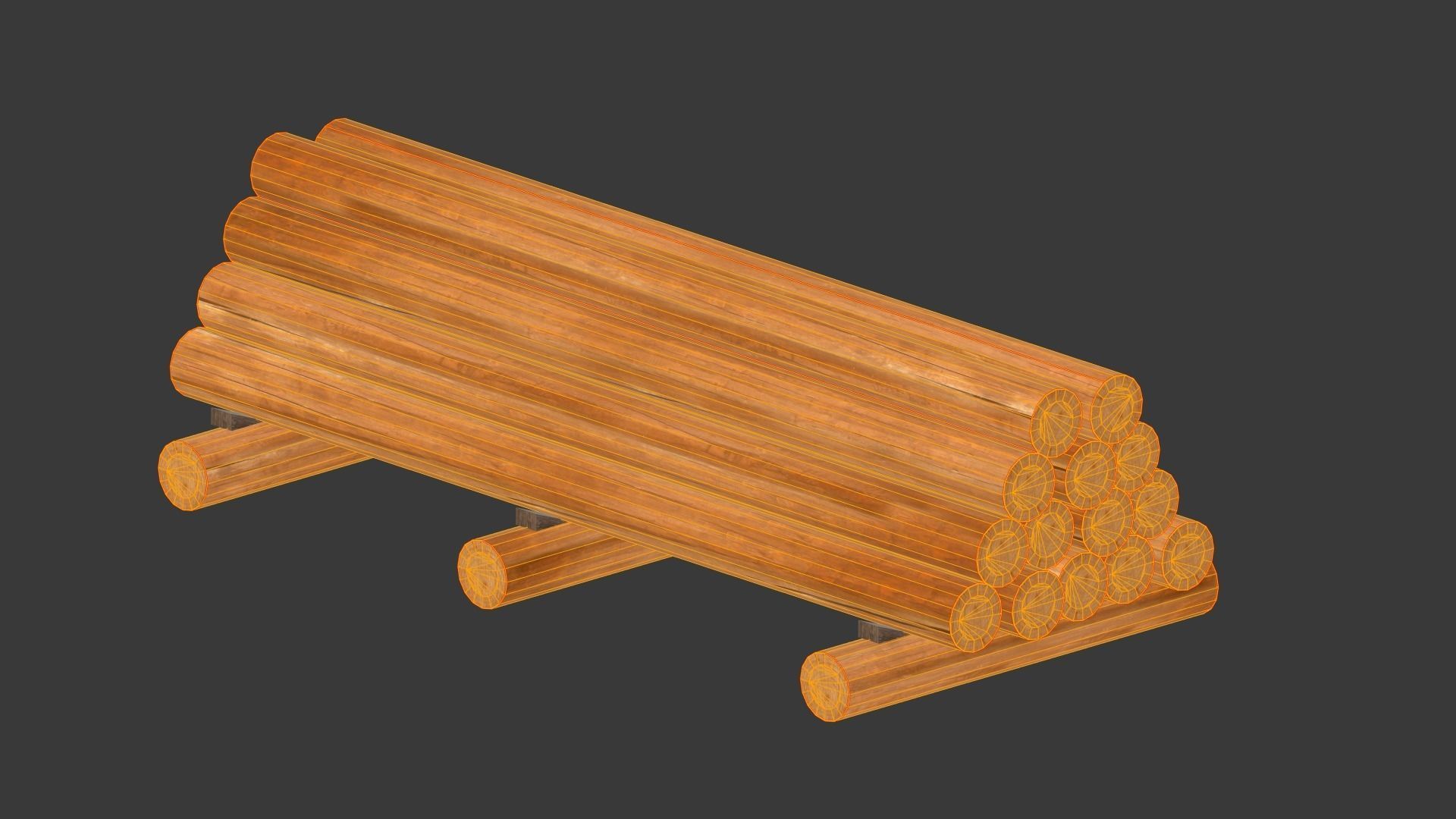 Round log 3D model_11