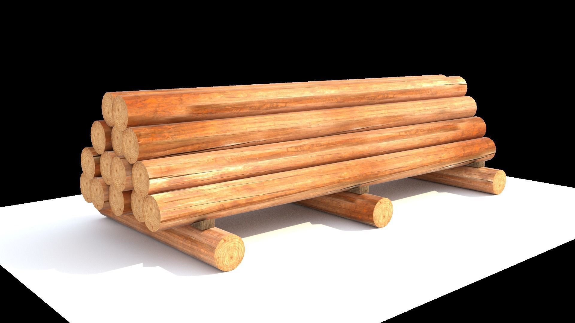 Round log 3D model_3