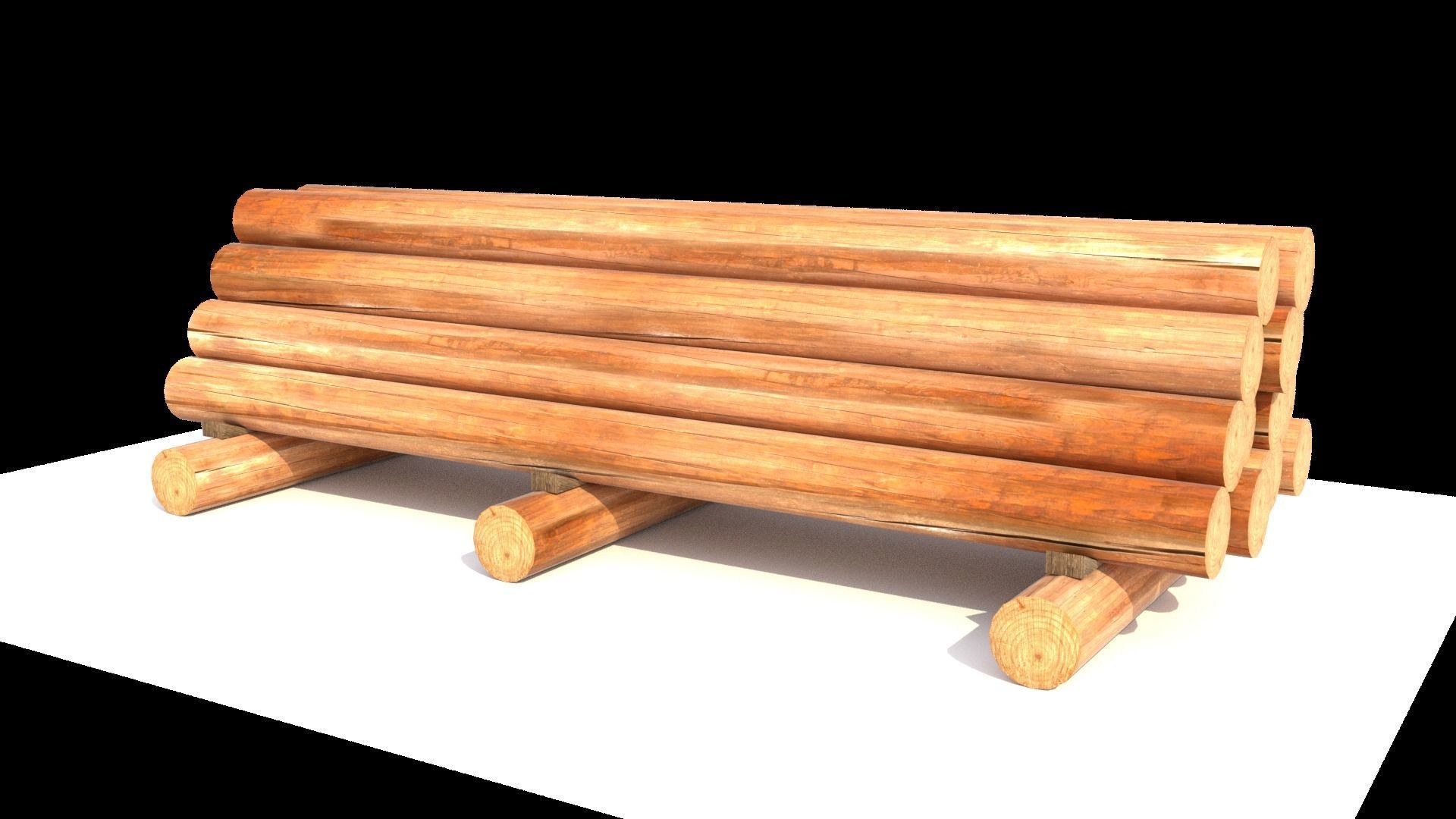 Round log 3D model_4