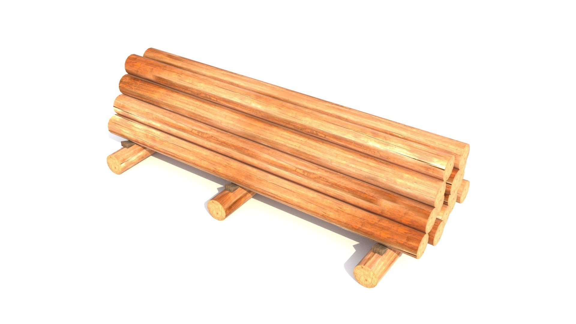 Round log 3D model_1