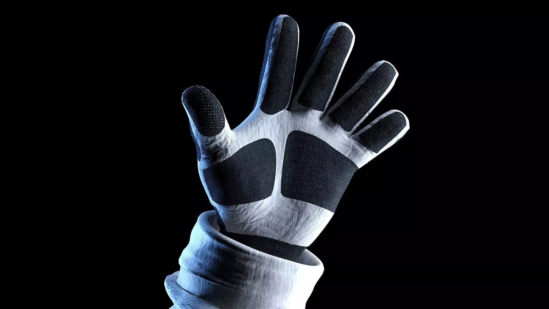 Space Gloves Rigged Shaded and ready for Render 3D model