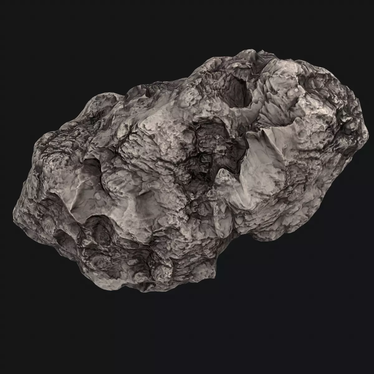 Meteor Asteroid Rock 4K 3D model_0
