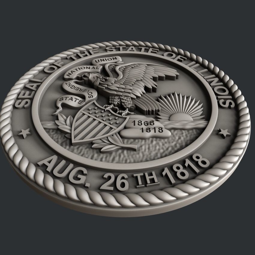 3d STL models for CNC router Seal Illinois 3D model_4