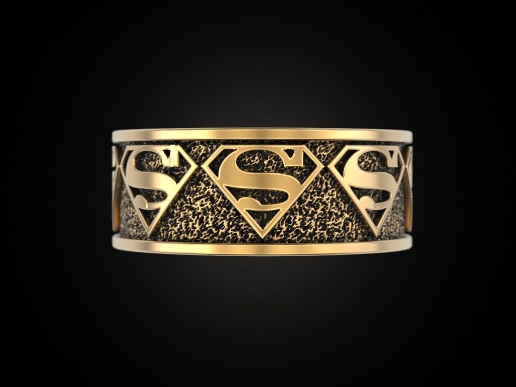 The Ring of Superman symbol around the ring 3D print model_2