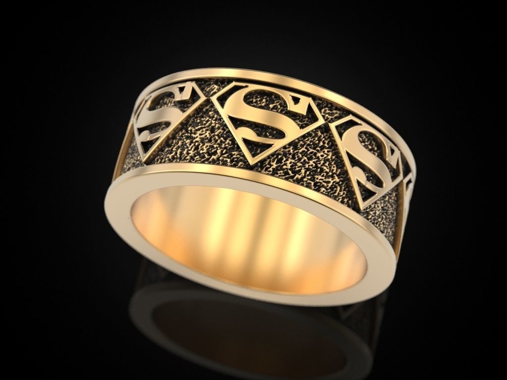 The Ring of Superman symbol around the ring 3D print model_1