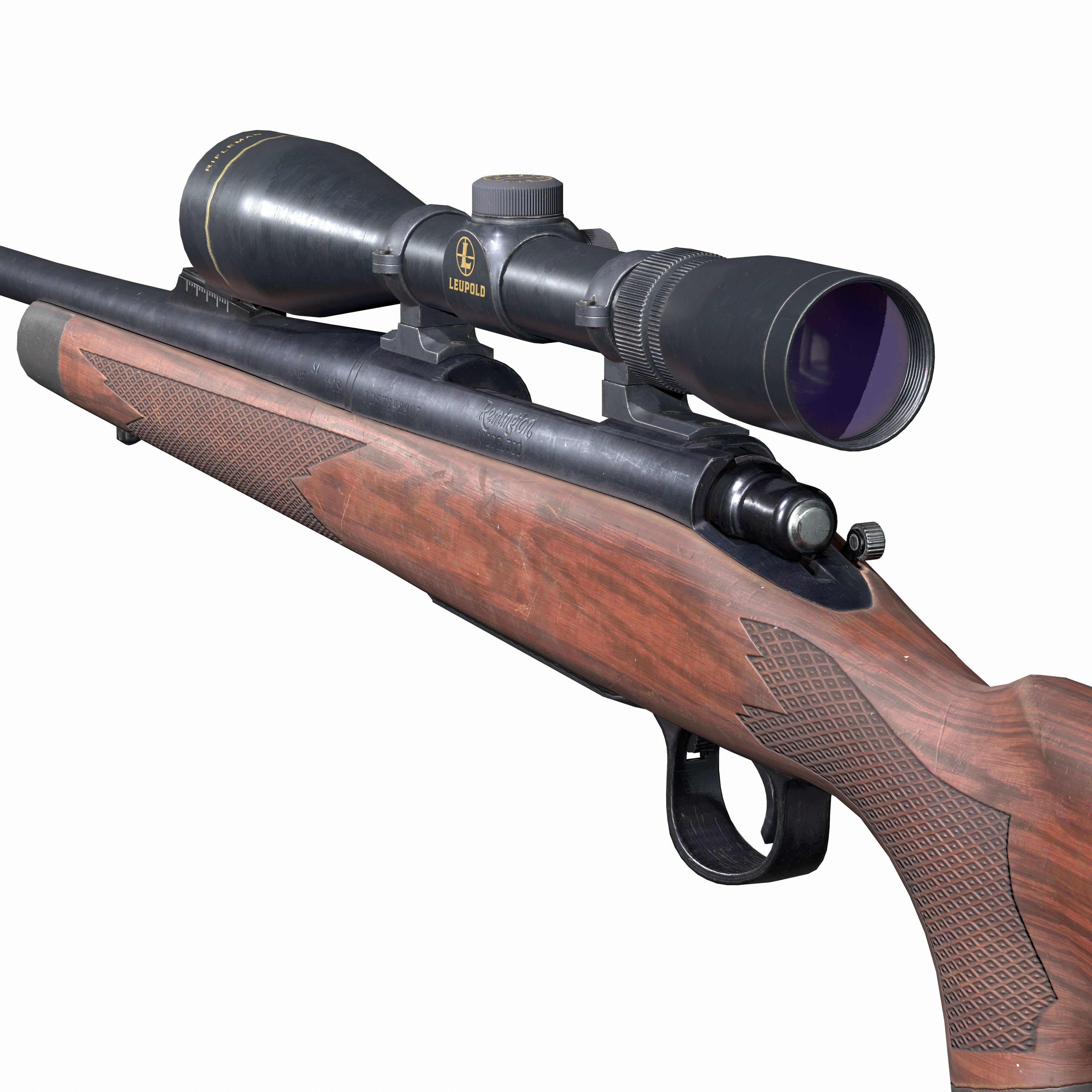 Remington Model 700 Low-poly 3D model_5