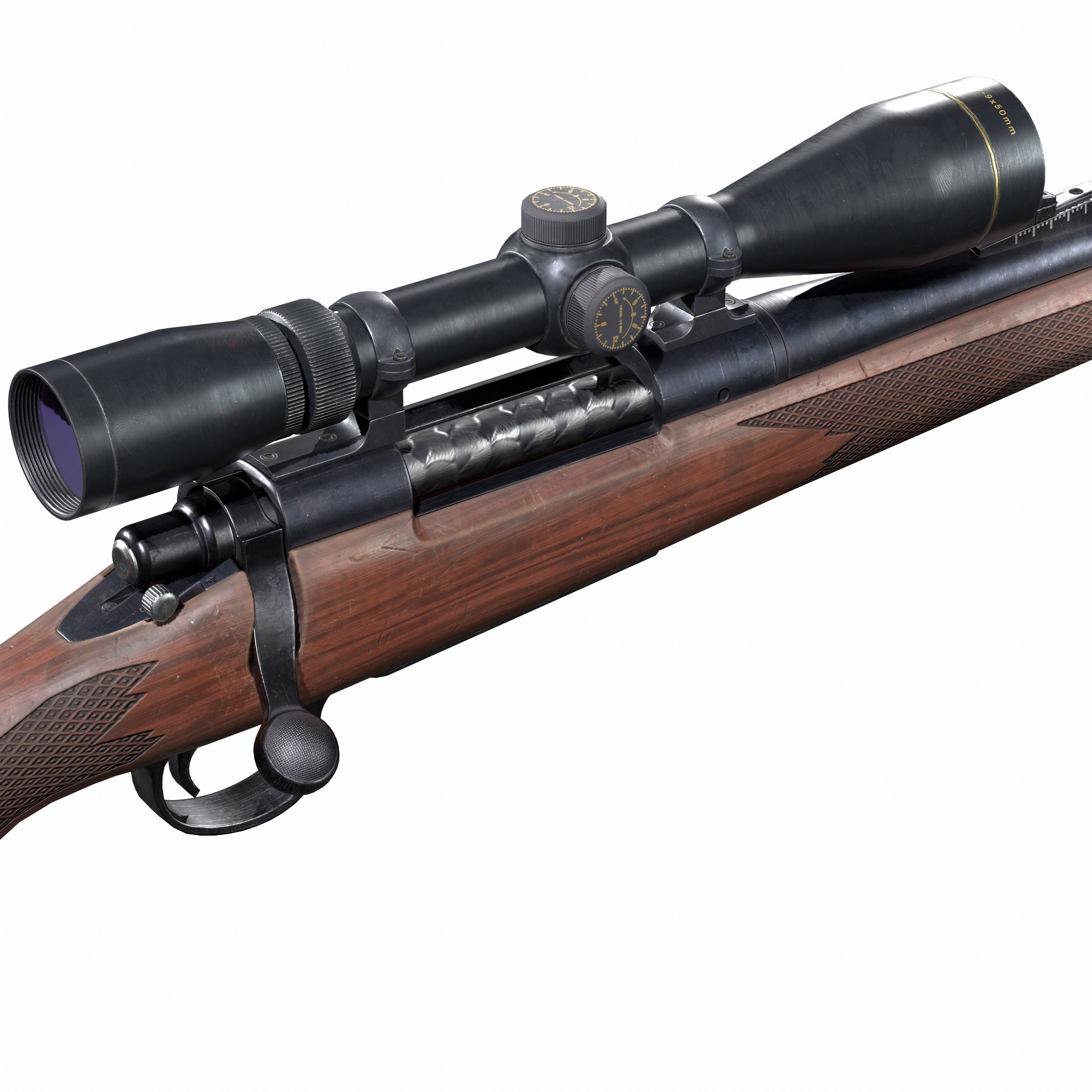 Remington Model 700 Low-poly 3D model_6