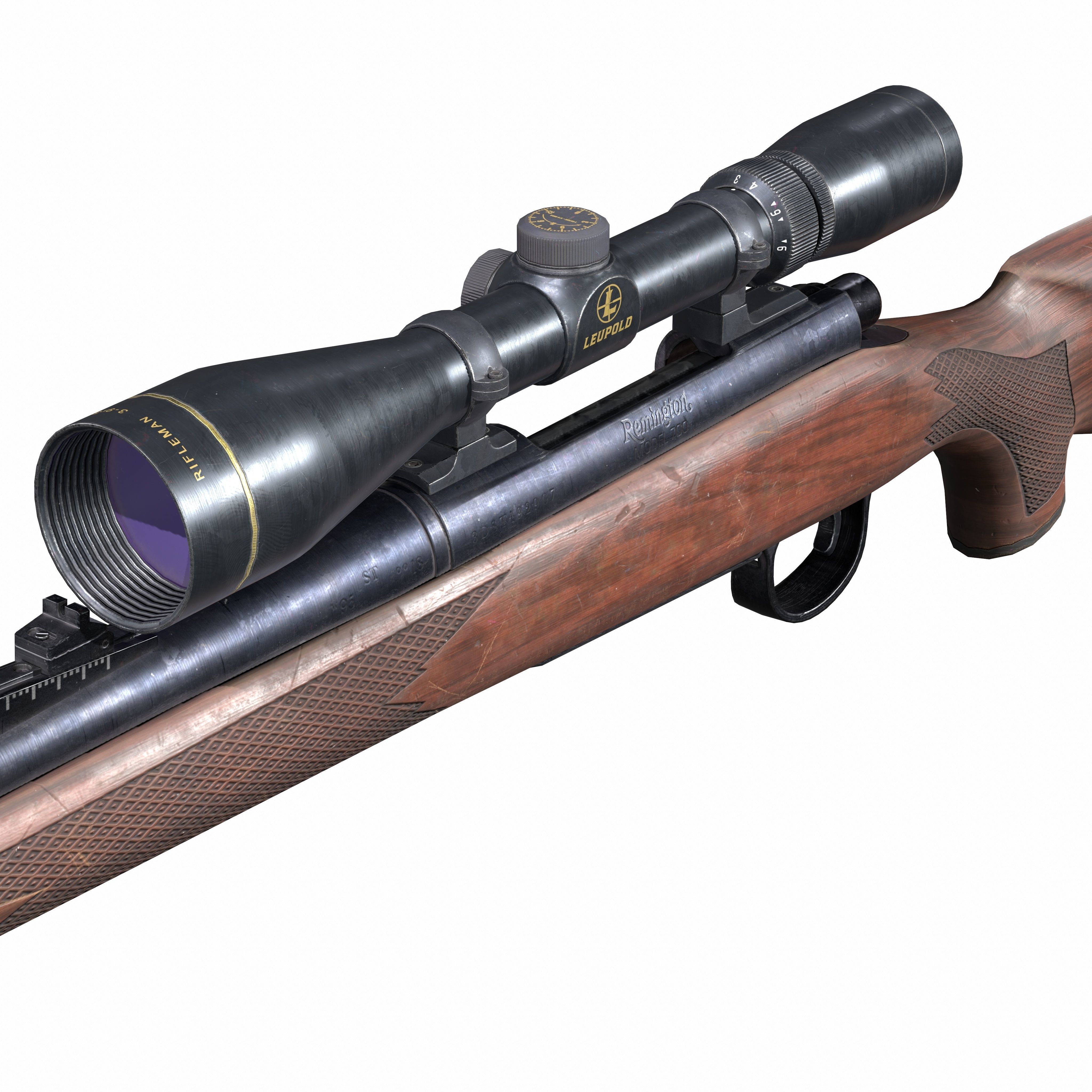 Remington Model 700 Low-poly 3D model_3