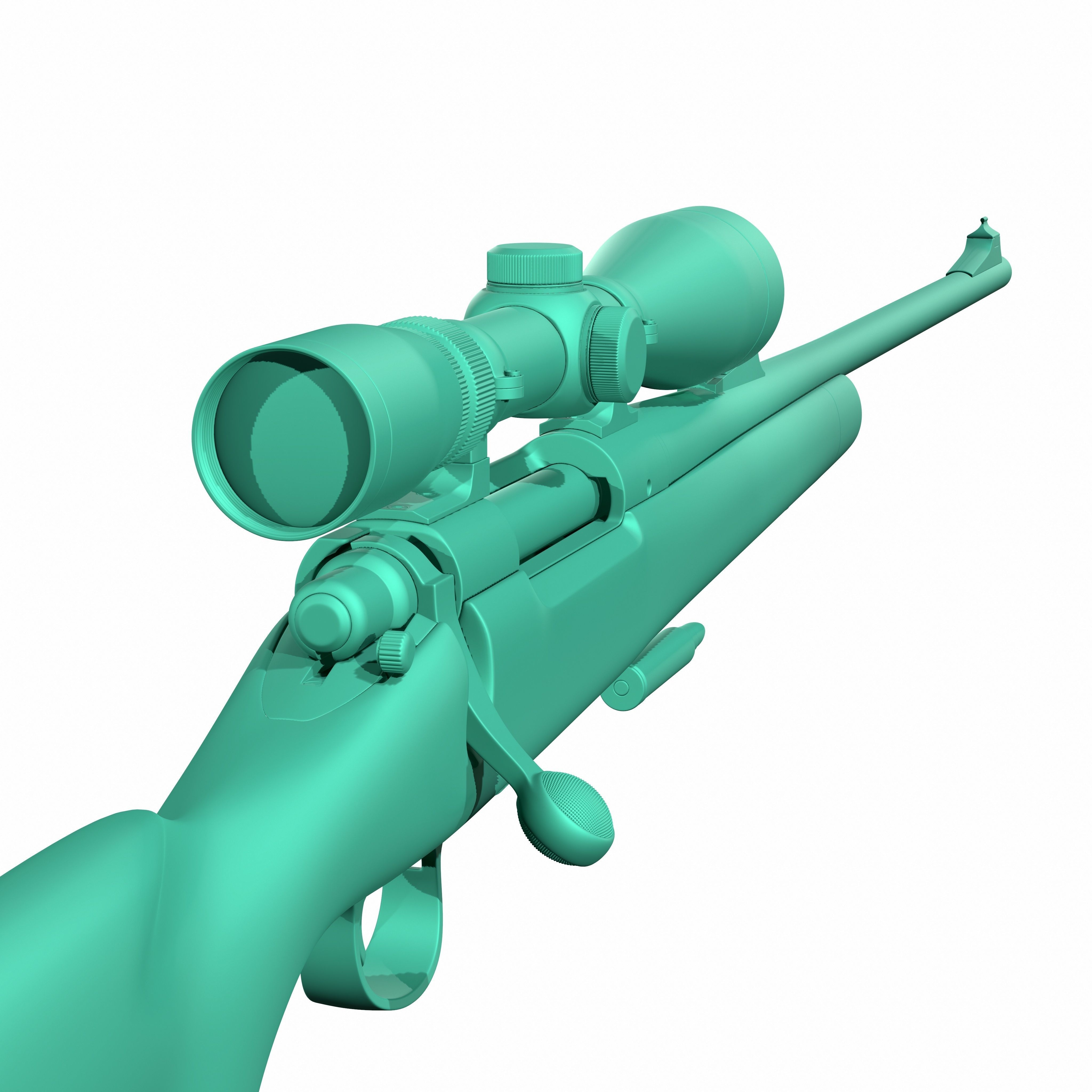 Remington Model 700 Low-poly 3D model_14