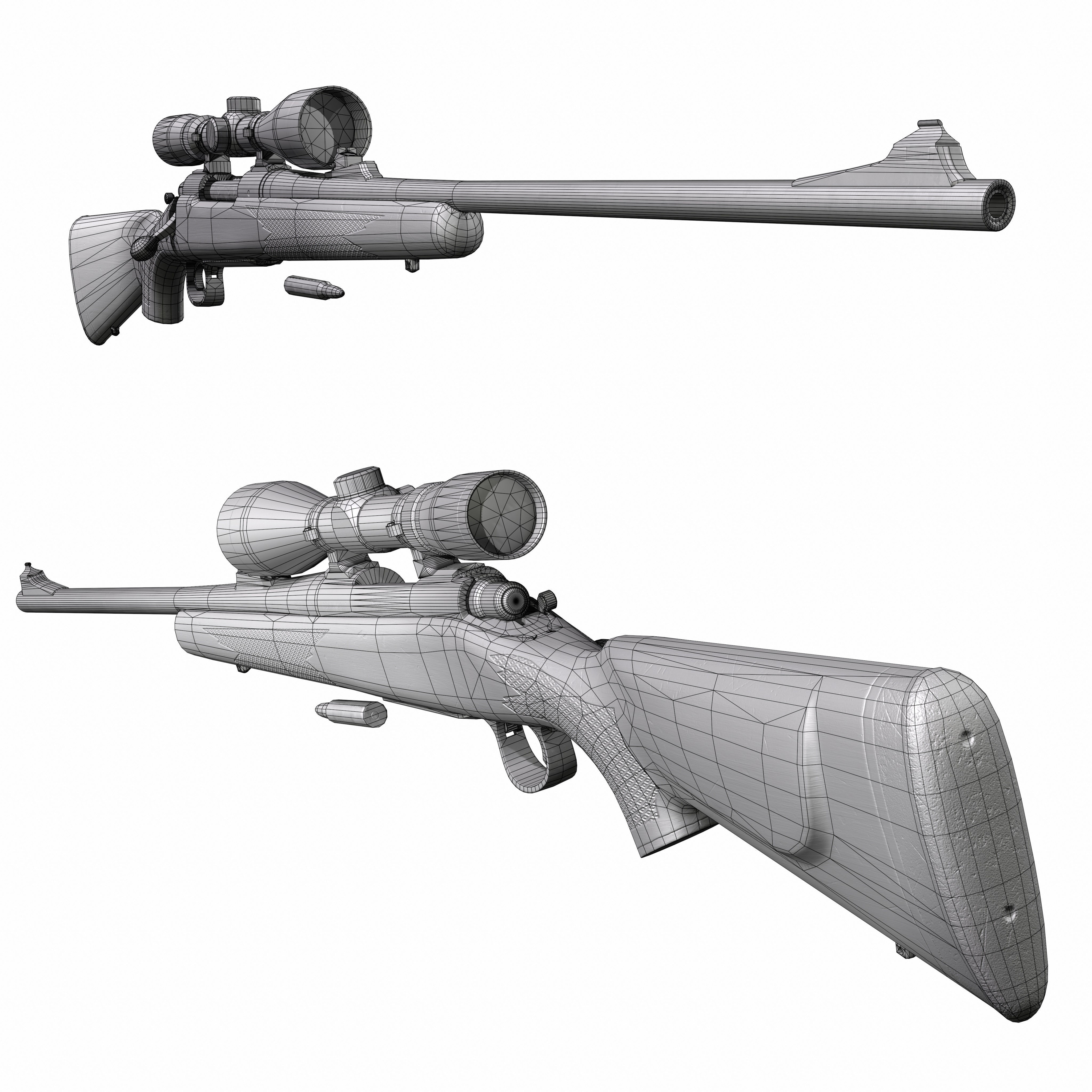 Remington Model 700 Low-poly 3D model_12