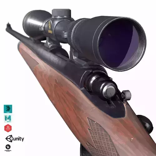 Remington Model 700 Low-poly 3D model