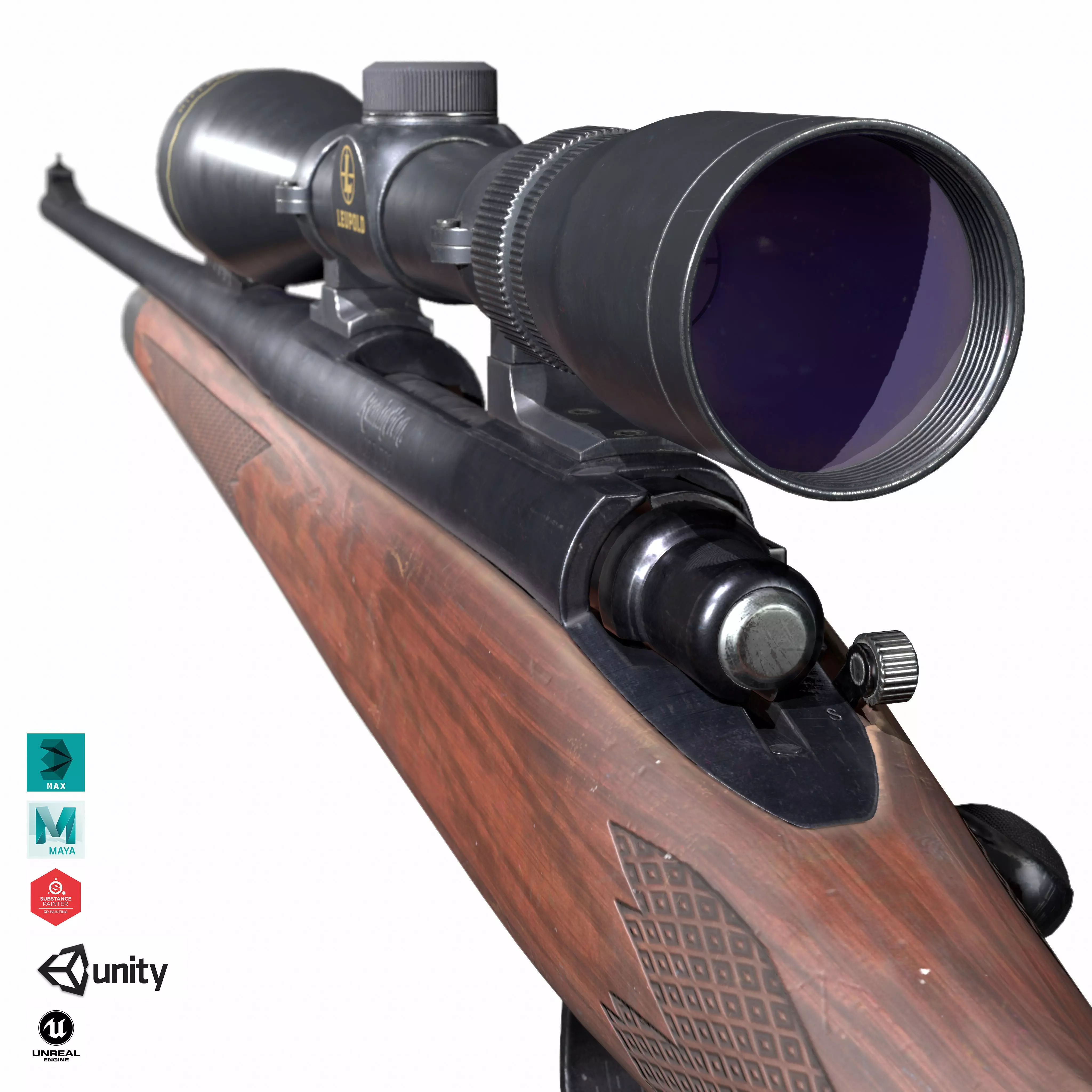 Remington Model 700 Low-poly 3D model_0