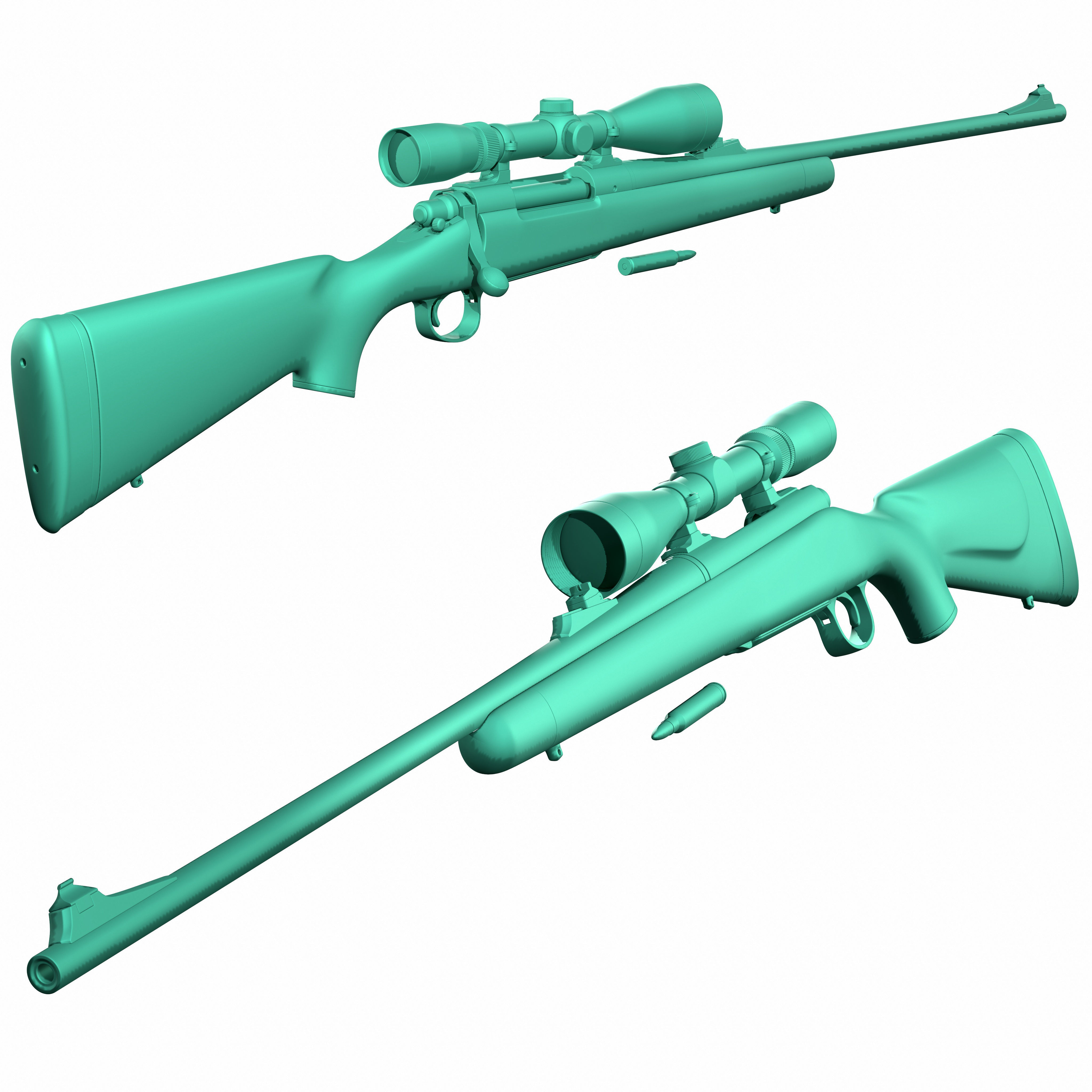 Remington Model 700 Low-poly 3D model_16