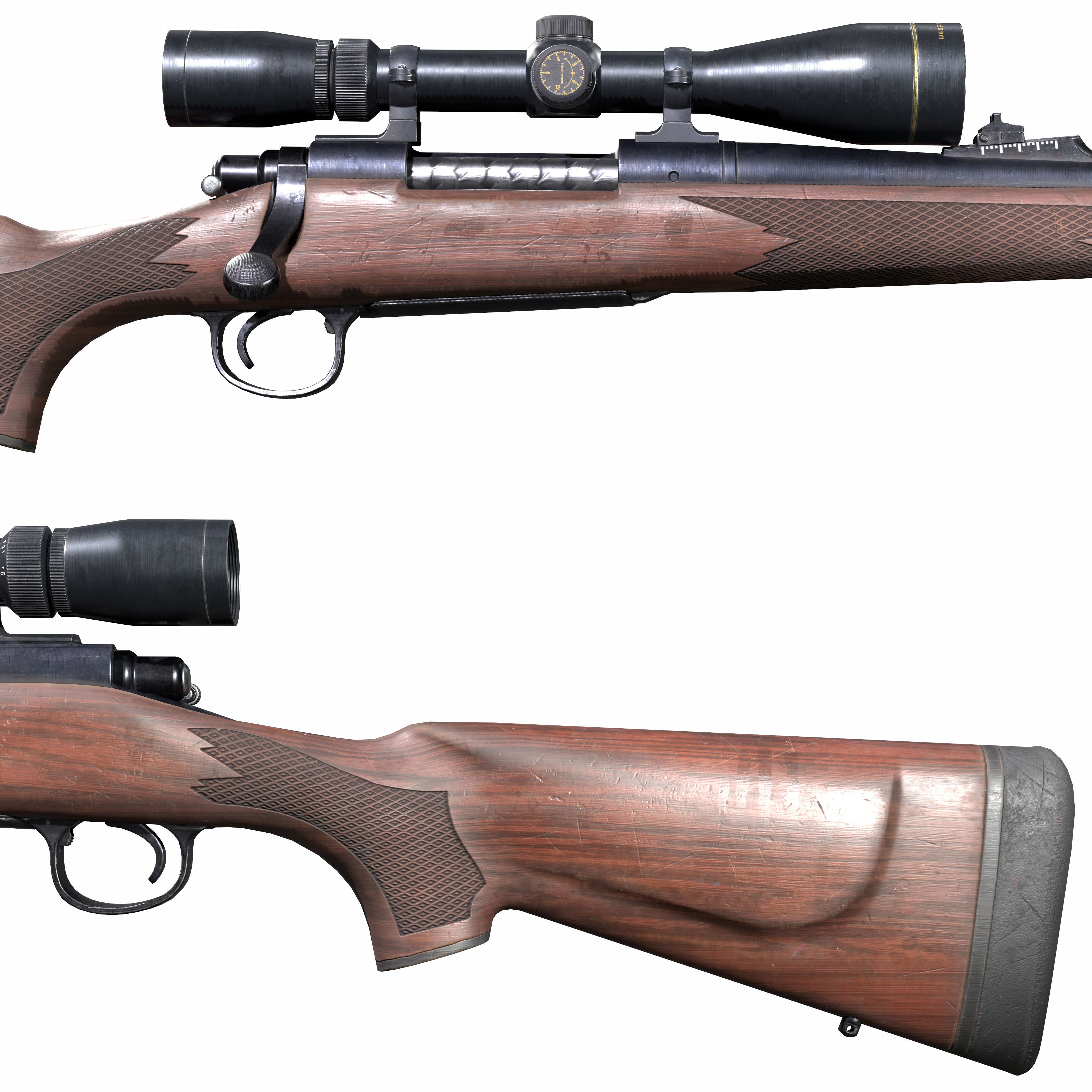 Remington Model 700 Low-poly 3D model_7