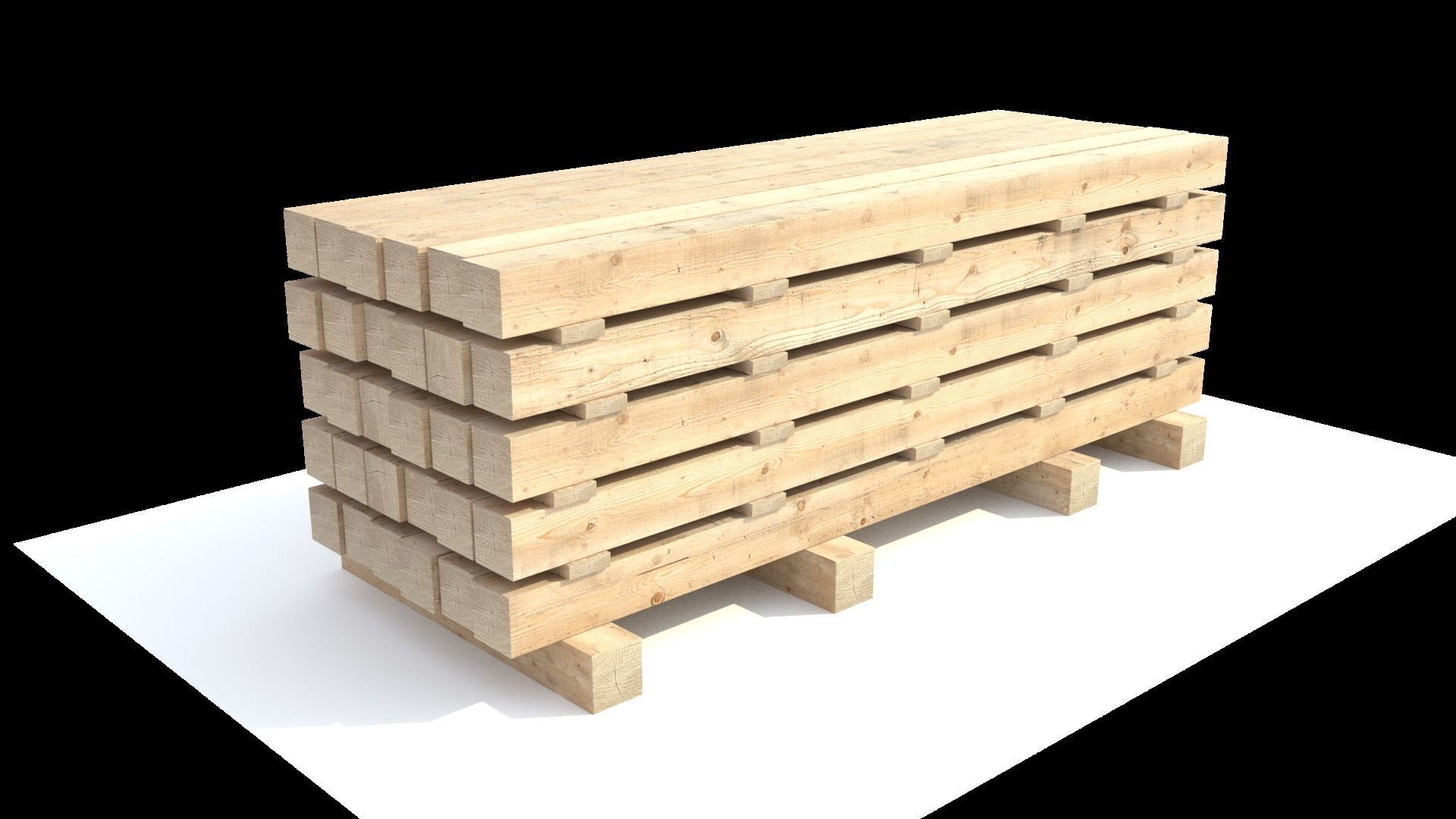 Wooden beam 3D model_3